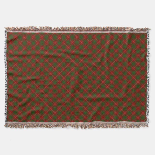 Couverture Cameron tartan rouge vert plaid (Devant)