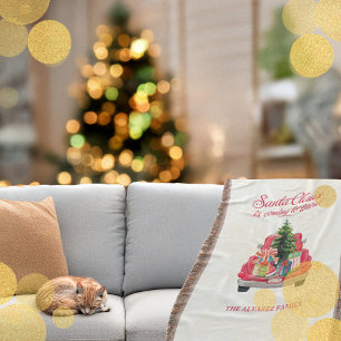 Couverture Camion Vintage confortable Red Santa Claus
