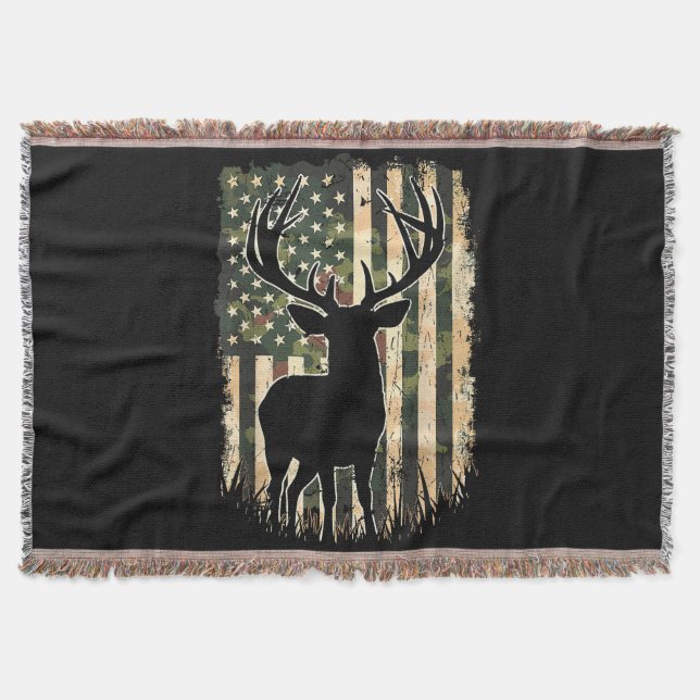 Couverture Camo US Drapeau Chasse aux Cerfs Chasse au Camofla (Devant)