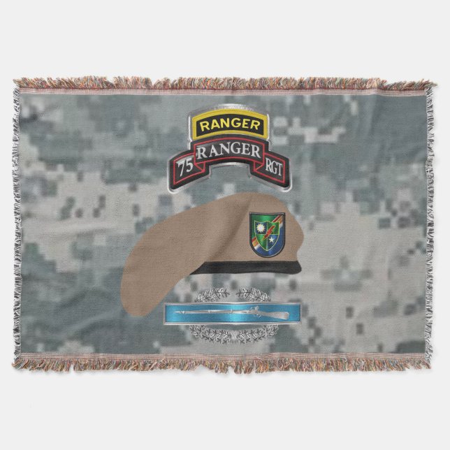 Couverture Camo vétéran de combat du 75e régiment de Rangers (Devant)