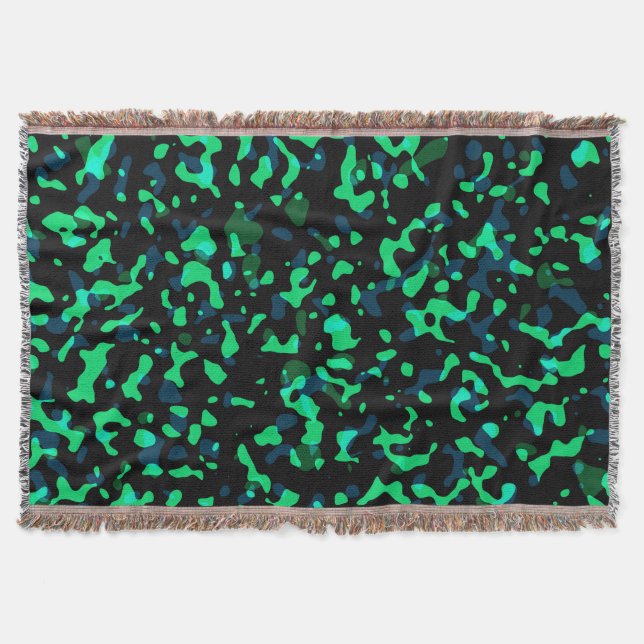 Couverture Camouflage noir Cool vert tendance (Devant)