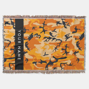 Couverture Camouflage Orange Personnaliser votre nom
