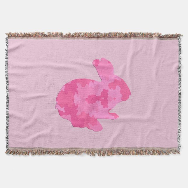 Couverture Camouflage rose Silhouette Bunny Jetez la couvertu (Devant)