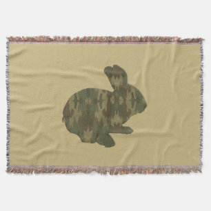 Couverture Camouflage Silhouette Lapin de Pâques Jetez une co