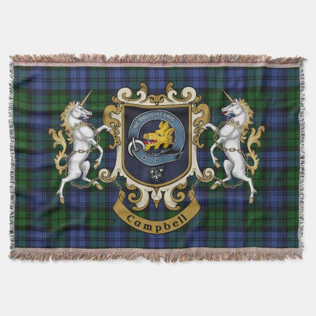Couverture Campbell Clan Badge & Tartan (Devant)