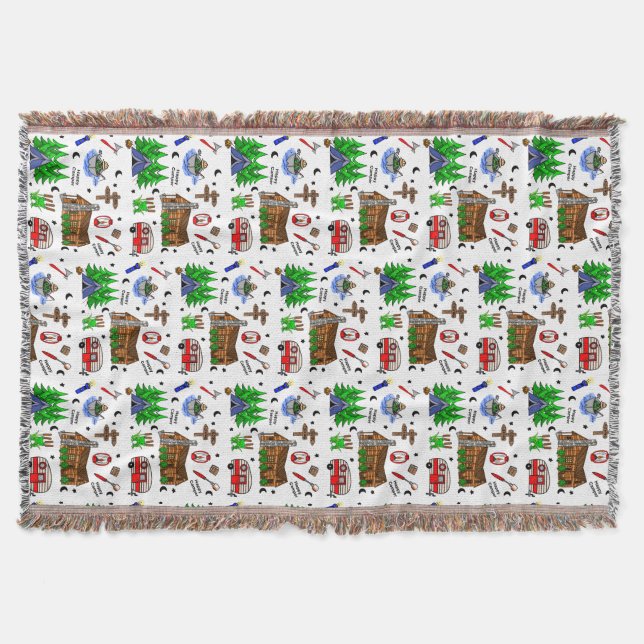 Couverture Camping personnalisé Thème Happy Camper (Devant)