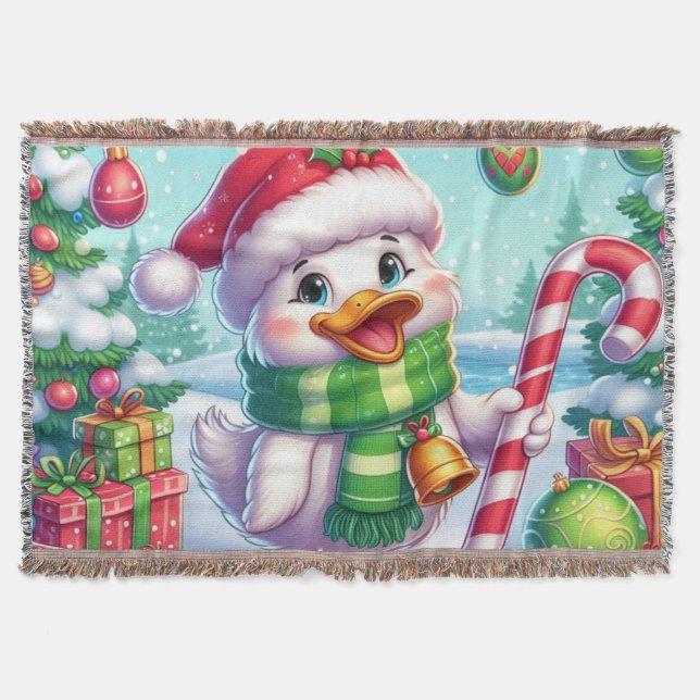 Couverture Canard de Noël coloré mignon (Devant)