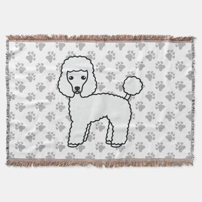 Couverture Caniche jouet blanc Chien de dessin animé mignon (Devant)