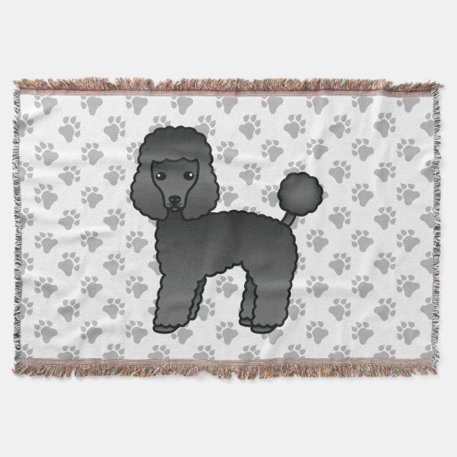 Couverture Caniche jouet noir Chien de dessin animé mignon (Devant)