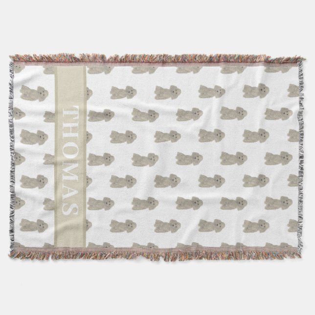 Couverture Caniche Personnalisé (Gris Argent)  (Devant)