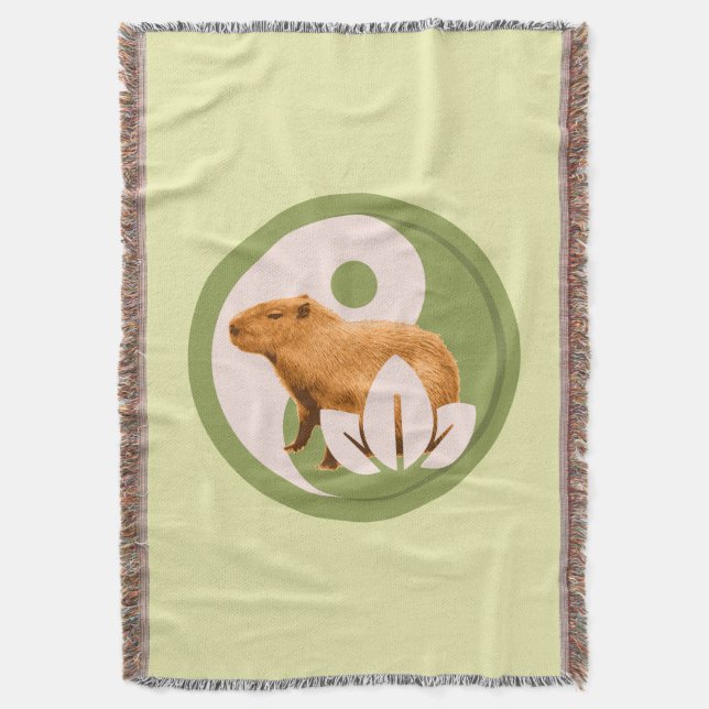 Couverture Capybara Zen Yin Yang Nature Paisible (devant Vertical)