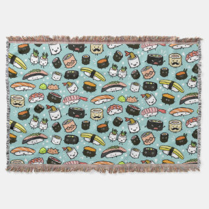 Couverture Caractères Sushi Motif Kawaii Caractères Sushi