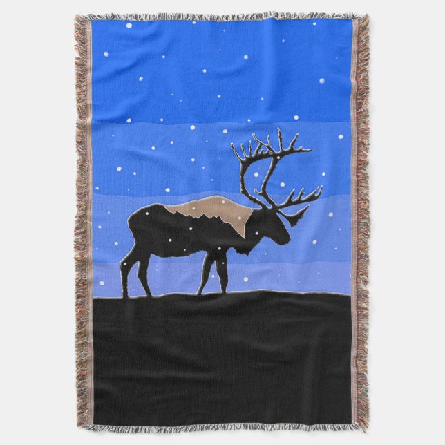Couverture Caribou en hiver - Art original de la faune (devant Vertical)