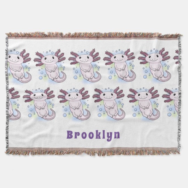 Couverture Caricature axolotl rose adorable (Devant)