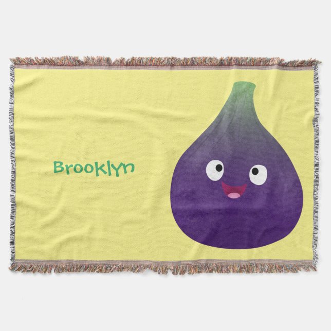 Couverture Caricature de fruits mauve joyeux aux figues (Devant)