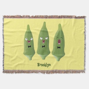 Couverture Caricature de légumes de l'okra chantante mignonne