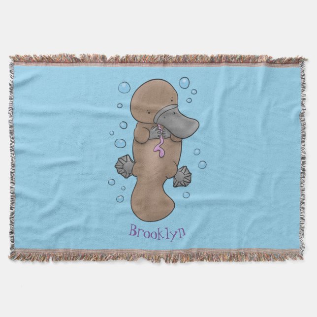 Couverture Caricature de platypus bébé très heureuse (Devant)