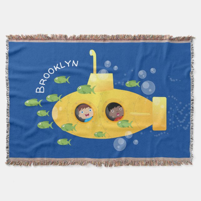 Couverture Caricature de poisson sous-marin jaune mignon (Devant)
