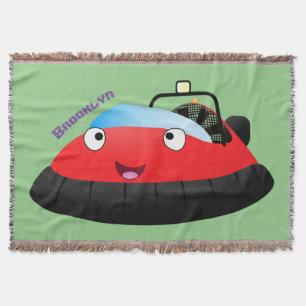 Couverture Caricature d'hovercraft rouge joyeux
