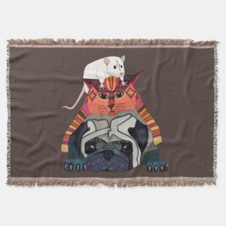 Couverture carlin de chat souris chocolat