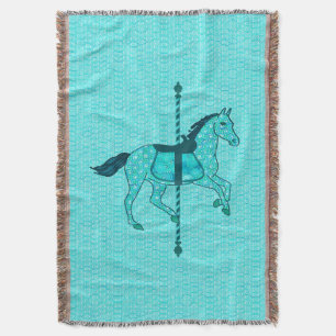 Couverture Carousel Horse - Turquoise et Aqua