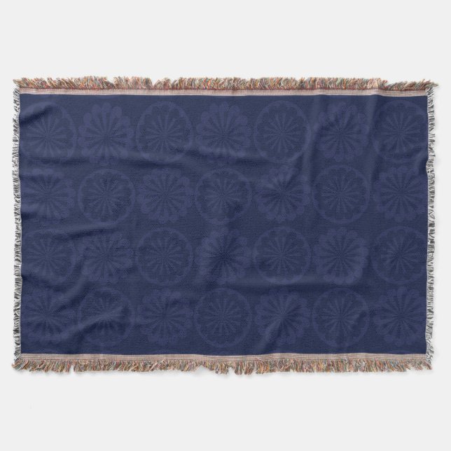 Couverture Carreau à motif de cercle tourbillonnant bleu (Devant)