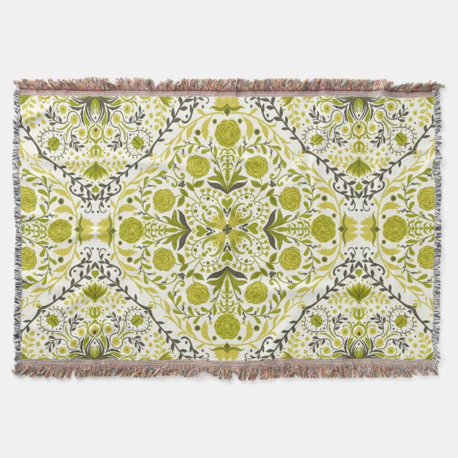 Couverture Carreaux de fleurs en vert (Devant)