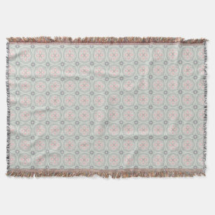 Couverture Carreaux Floraux Pastel Verts
