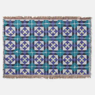 Couverture Carreaux portugais - Azulejo Diamond géométrique