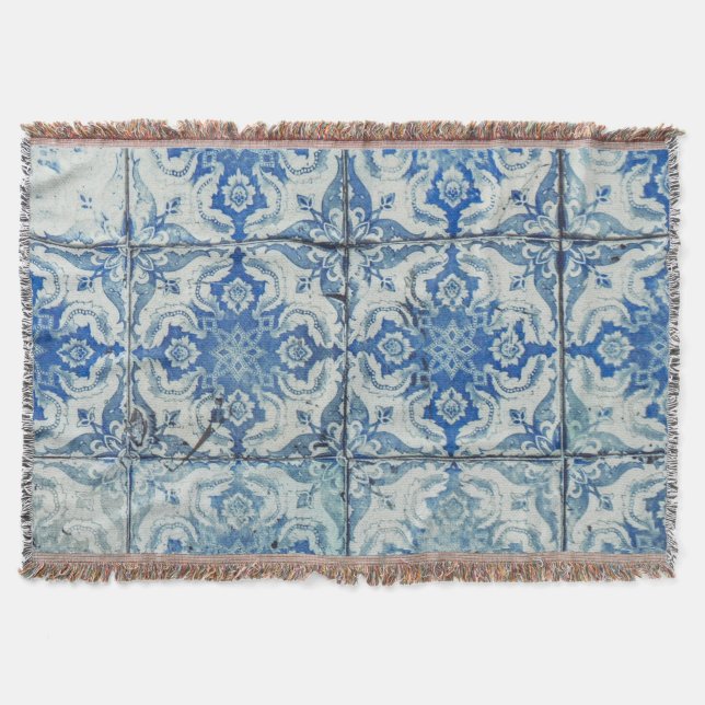 Couverture Carreaux portugais Vintages Motif - Azulejo (Devant)