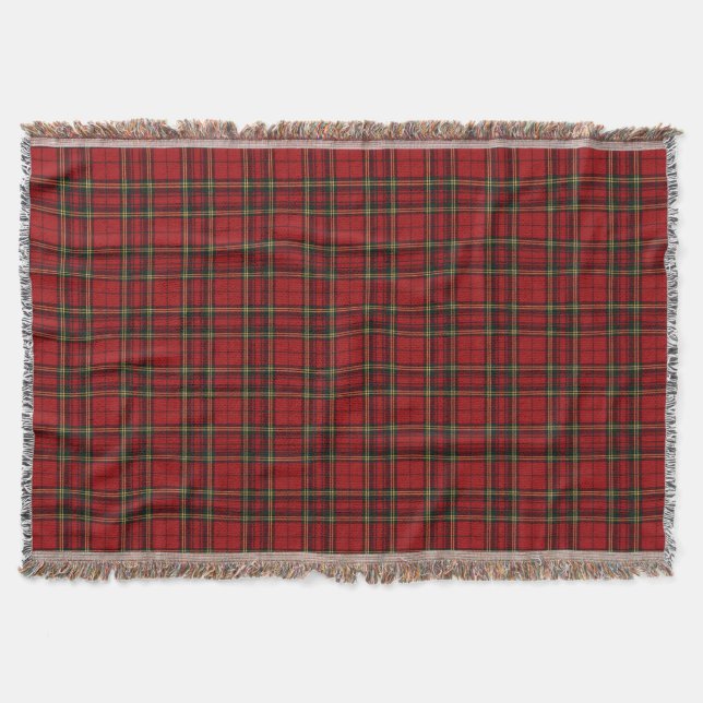 Couverture Carreaux Tartan Rouge Classique (Devant)