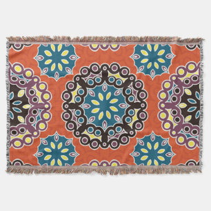 Couverture Carrelage arabe, motif patchwork vintage.