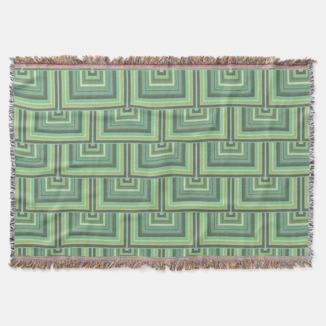 Couverture Carrés écailles vert olive motif (Devant)