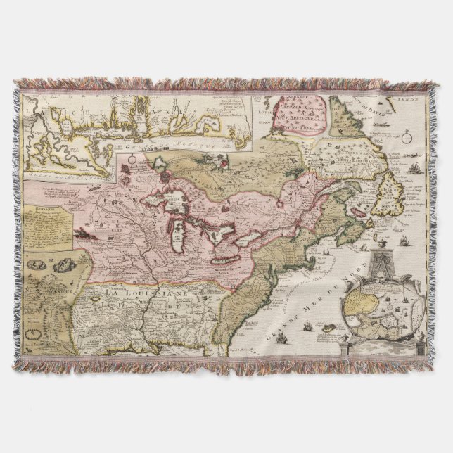 Couverture Carte de l'Amérique en français médiéval Québec/No (Devant)