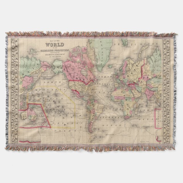 Couverture Carte de proj de Mercator du monde par Mitchell (Devant)