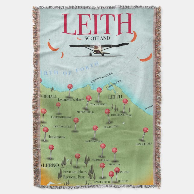 Couverture Carte de style vintage de Leith Scotland (devant Vertical)