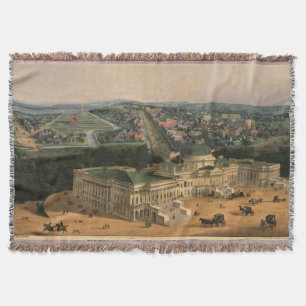 Couverture Carte imagée vintage de DC de Washington (1852)
