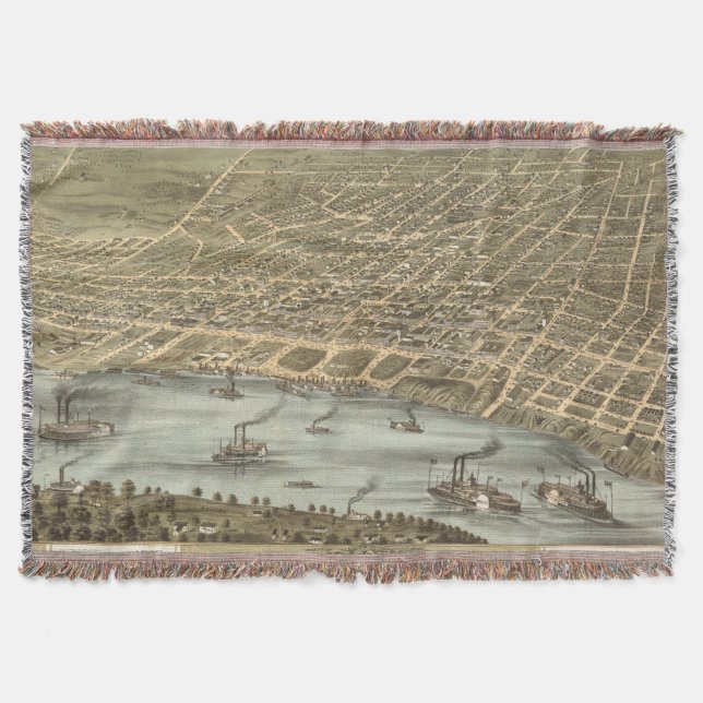 Couverture Carte imagée vintage de Memphis Tennessee (1870) (Devant)