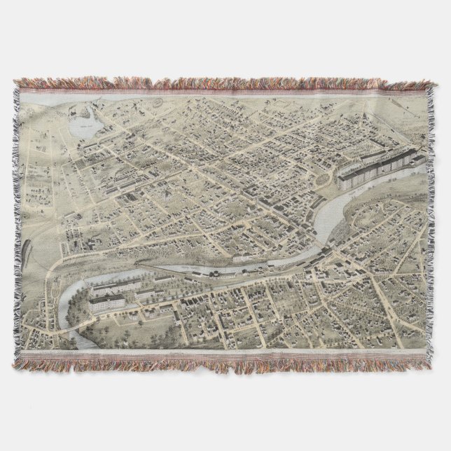 Couverture Carte imagée vintage de Nashua NH (1875) (Devant)