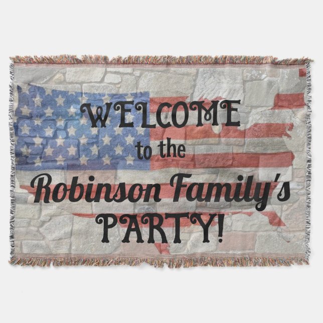 Couverture Carte patriotique américaine Drapeau Mur Calligrap (Devant)