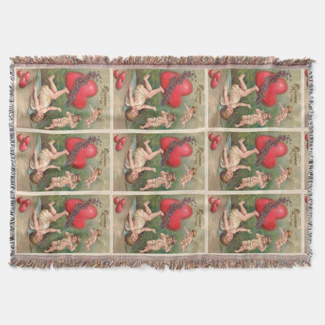 Couverture Carte postale rouge de Valentine de coeurs d'ange (Devant)