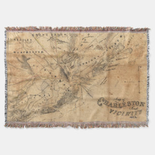 Couverture Carte vintage de Charleston la Caroline du Sud