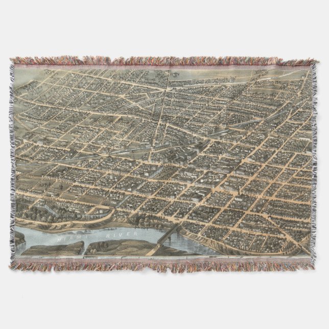 Couverture Carte vintage de Dayton Ohio (1870) (Devant)