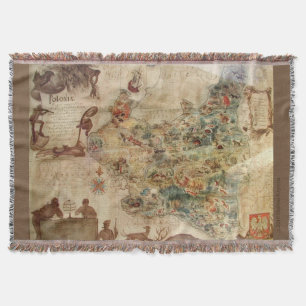 COUVERTURE CARTE VINTAGE DE LA POLOGNE