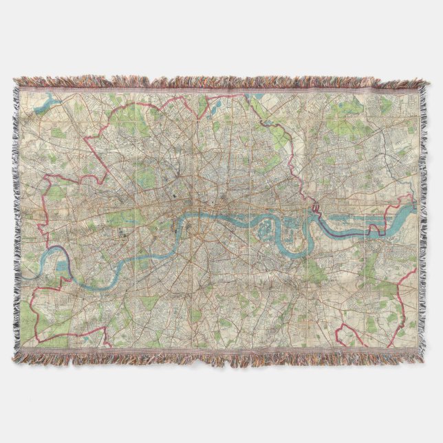Couverture Carte vintage de Londres Angleterre (1900) (Devant)