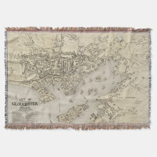 Couverture Carte Vintage du Massachusetts de Gloucester (1873