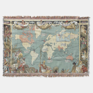Couverture Carte vintage du monde d'Empire Britannique (1886)