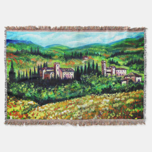 COUVERTURE CASTELS EN CHIANTI PAYSAGE, CHAMPS DE FLEURS JAUNE