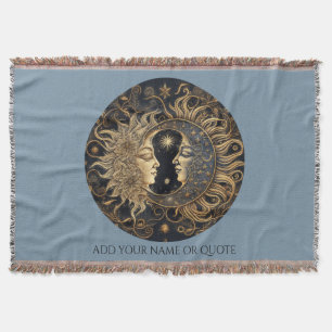 Couverture Céleste Sun Moon personnalisé Citation bleue