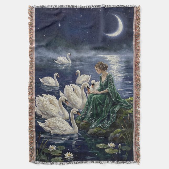 Couverture Celtic Swans Moonlit Lake Night Fantasy Art (devant Vertical)